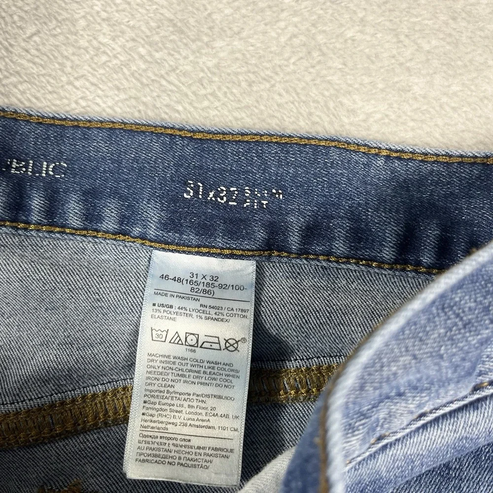Banana Republic Travelers Jeans Navy Blue Denim Mens 31x30* Pants‎ Slim Fit